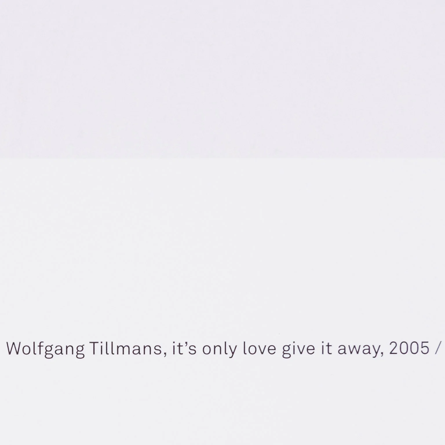 WOLFGANG TILLMANS "IT'S ONLY LOVE GIVE IT AWAY" 2018 - Image 12